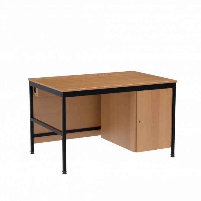 EDV-Lehrertisch, 120x80 cm (B/T), 72 cm hoch, Holzkabelkanal mit Deckel abschließbar, 